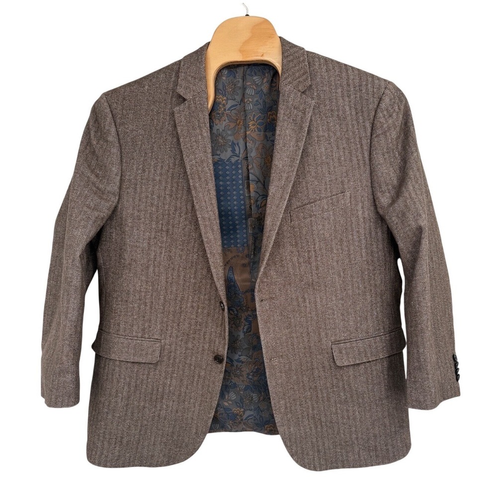 Crown & Ivy Sportscoat Blazer Brown Colorful Threads Men 48R Jacket NWOT